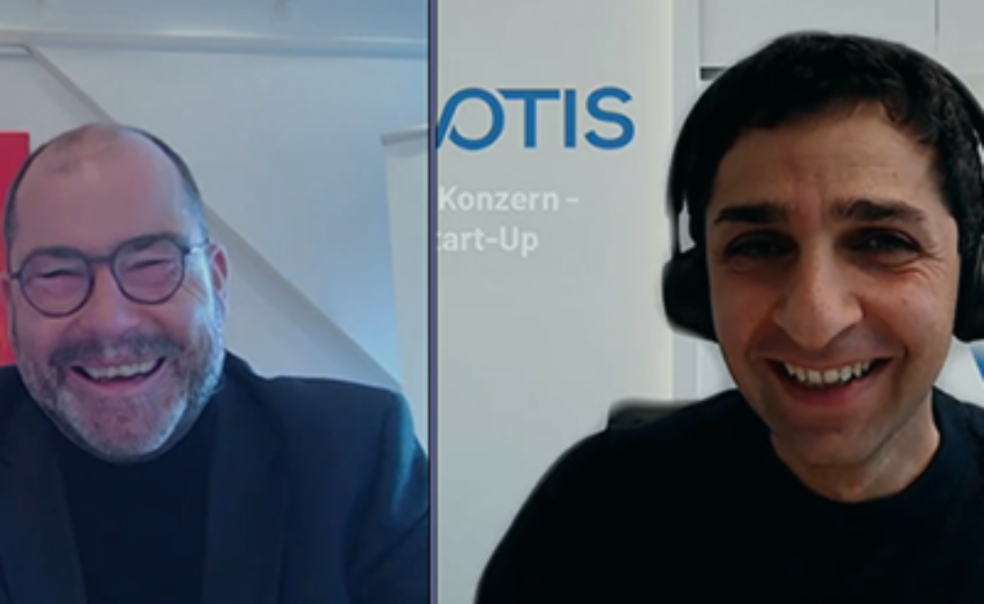 Two smiling professionals in an online interview – BÜROTEX is now part of CONVOTIS Group