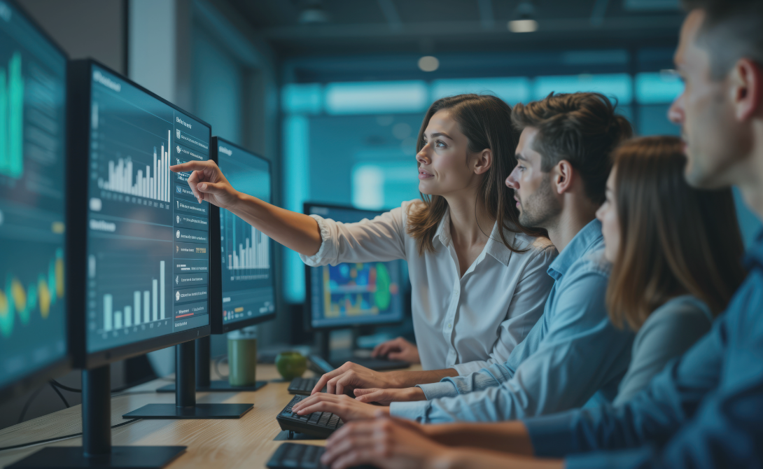 Woman managing warehouse operations with a tablet – integrated SAP system for inventory and process management